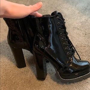 Brand new combat boots with heel